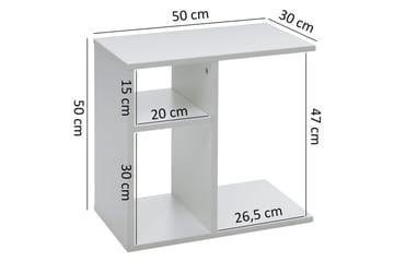 Sivupöytä Wohnling foliopäällystetty lastulevy 50 cm, moderni loft-tyyli Valkoinen - Valkoinen - Huonekalut - Pöytä & ruokailuryhmä - Apupöytä & sivupöytä - Tarjotinpöytä & pikkupöytä