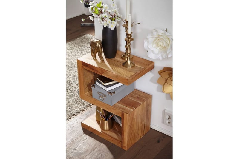 Sivupöytä Wohnling Massiivipuu, S kuutio, maalaistyylinen Akaasia - Akaasia - Huonekalut - Pöytä & ruokailuryhmä - Apupöytä & sivupöytä - Tarjotinpöytä & pikkupöytä