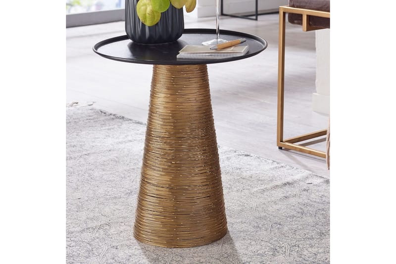 Sivupöytä Wohnling Metalli pyöreä 40 cm tarjotin optiikka pöytälevy moderni - Huonekalut - Pöytä & ruokailuryhmä - Apupöytä & sivupöytä - Tarjotinpöytä & pikkupöytä