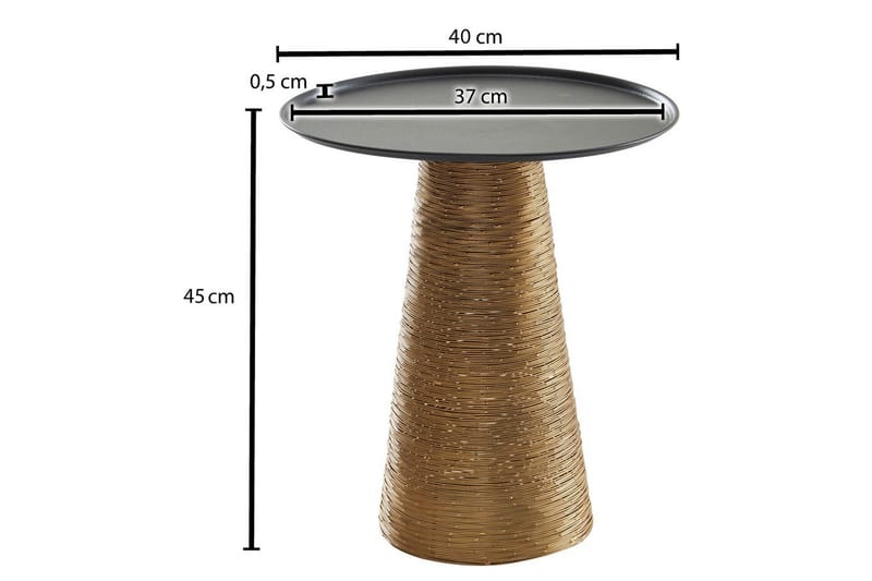 Sivupöytä Wohnling Metalli pyöreä 40 cm tarjotin optiikka pöytälevy moderni - Huonekalut - Pöytä & ruokailuryhmä - Apupöytä & sivupöytä - Tarjotinpöytä & pikkupöytä