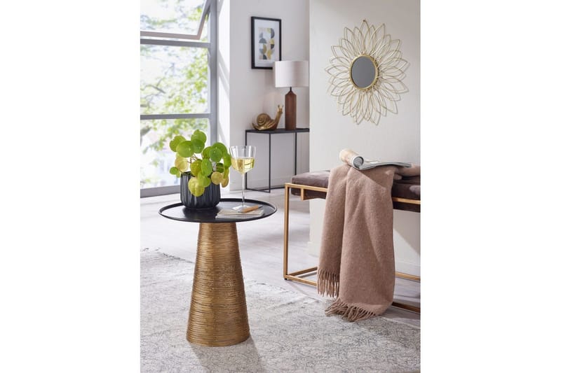 Sivupöytä Wohnling Metalli pyöreä 40 cm tarjotin optiikka pöytälevy moderni - Huonekalut - Pöytä & ruokailuryhmä - Apupöytä & sivupöytä - Tarjotinpöytä & pikkupöytä