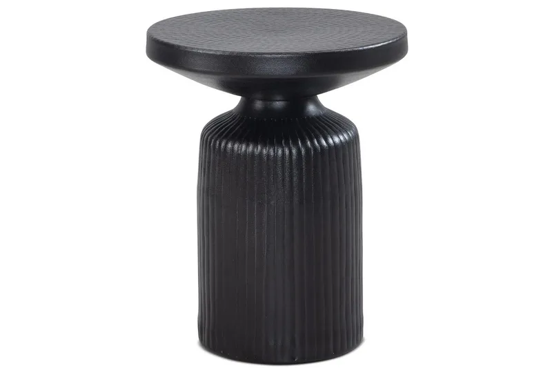 Sivupöytä Wohnling Metalli pyöreä 40 cm musta vasarointi ilme teollinen, undefined