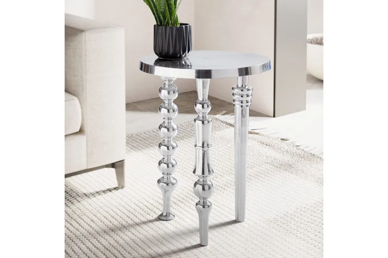 Sivupöytä Wohnling Metalli pyöreä 44 cm kolmella eri jalalla moderni - Huonekalut - Pöytä & ruokailuryhmä - Apupöytä & sivupöytä - Tarjotinpöytä & pikkupöytä