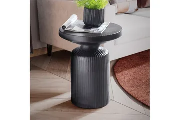 Sivupöytä Wohnling Metalli pyöreä 40 cm musta vasarointi ilme teollinen - Huonekalut - Pöytä & ruokailuryhmä - Apupöytä & sivupöytä - Tarjotinpöytä & pikkupöytä