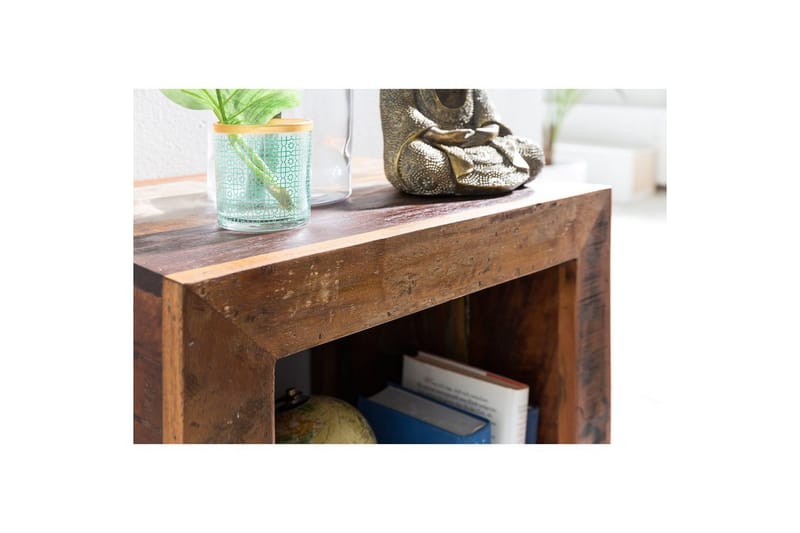 Sivupöytä Wohnling Vankka kierrätetty puu Kolkuttan kuutio teollinen - Huonekalut - Pöytä & ruokailuryhmä - Apupöytä & sivupöytä - Tarjotinpöytä & pikkupöytä