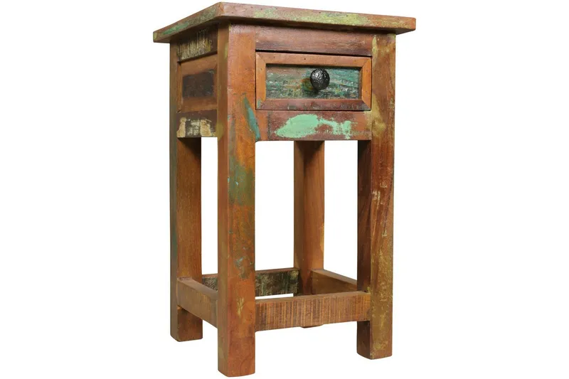 Sivupöytä Wohnling Vankka kierrätetty puu Kolkuttan vetolaatikko teollinen, undefined