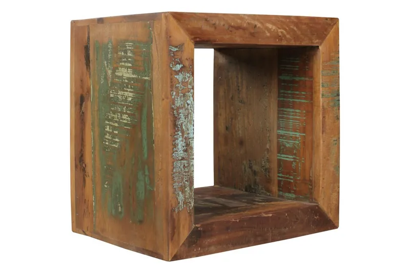 Sivupöytä Wohnling Vankka kierrätetty puu Kolkuttan kuutio teollinen, undefined