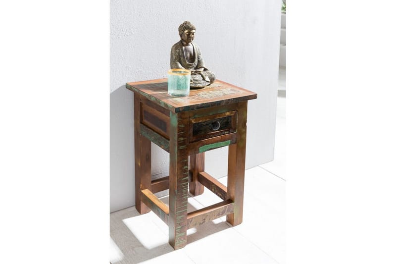 Sivupöytä Wohnling Vankka kierrätetty puu Kolkuttan vetolaatikko teollinen - Huonekalut - Pöytä & ruokailuryhmä - Apupöytä & sivupöytä - Tarjotinpöytä & pikkupöytä