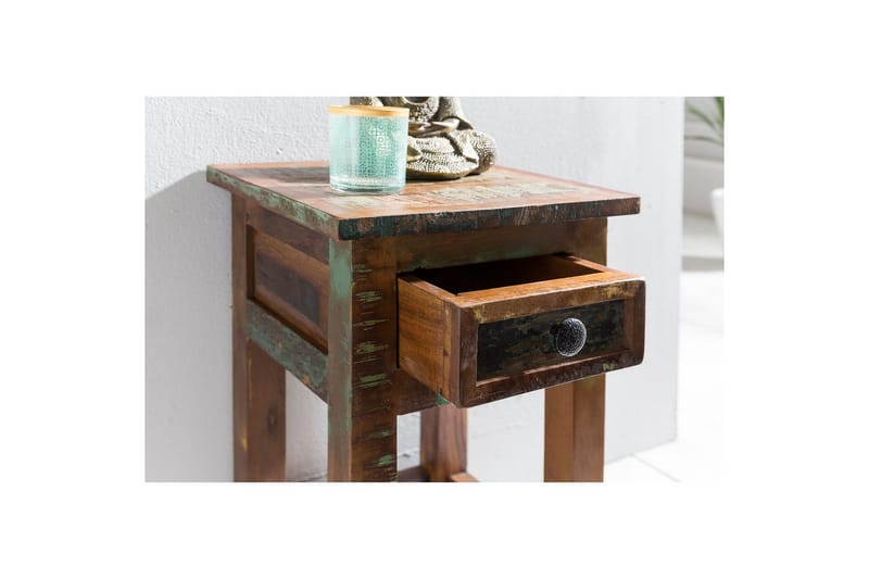 Sivupöytä Wohnling Vankka kierrätetty puu Kolkuttan vetolaatikko teollinen - Huonekalut - Pöytä & ruokailuryhmä - Apupöytä & sivupöytä - Tarjotinpöytä & pikkupöytä