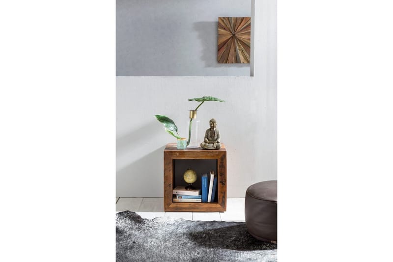 Sivupöytä Wohnling Vankka kierrätetty puu Kolkuttan kuutio teollinen - Huonekalut - Pöytä & ruokailuryhmä - Apupöytä & sivupöytä - Tarjotinpöytä & pikkupöytä