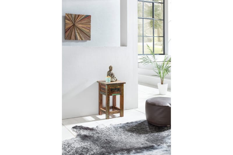 Sivupöytä Wohnling Vankka kierrätetty puu Kolkuttan vetolaatikko teollinen - Huonekalut - Pöytä & ruokailuryhmä - Apupöytä & sivupöytä - Tarjotinpöytä & pikkupöytä