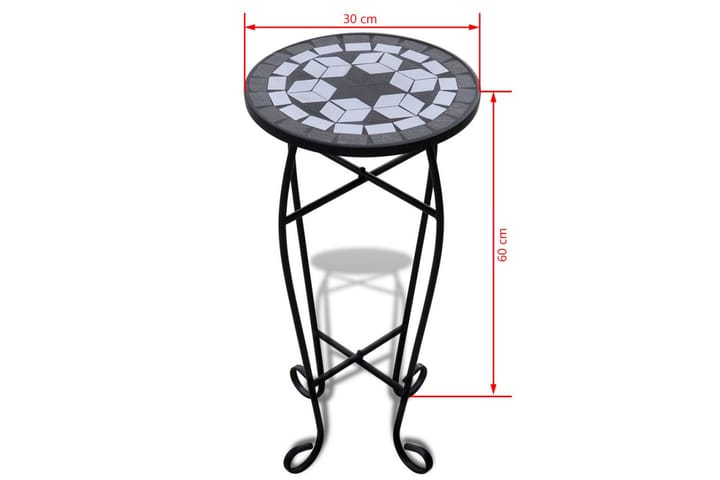 Sivupöytä/kasviteline mosaiikkikuvio musta ja valkoinen - Musta - Lamppupöytä - Tarjotinpöytä & pikkupöytä