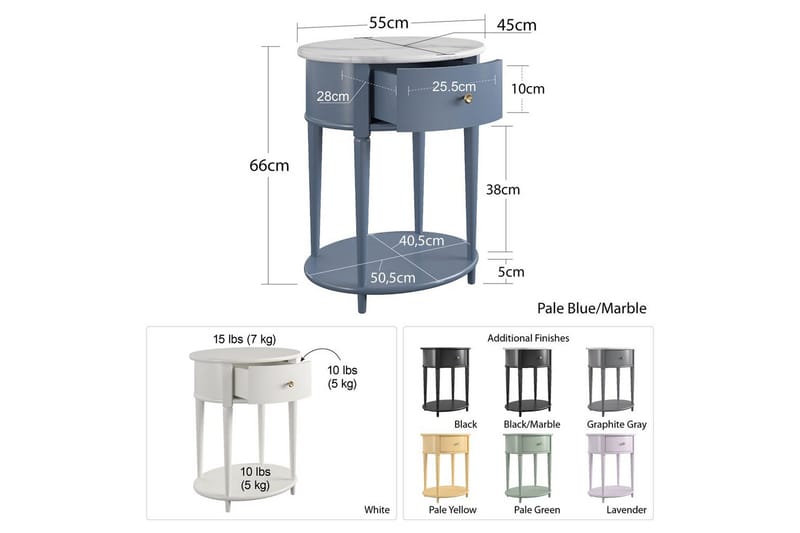 Sivupöytä/Päätypöytä Aurora - Huonekalut - Pöytä & ruokailuryhmä - Apupöytä & sivupöytä - Lamppupöytä