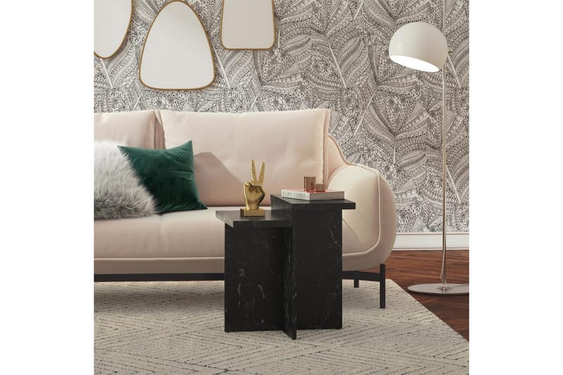 Sivupöytä/Päätypöytä Brielle Musta marmori - Musta marmori - Huonekalut - Pöytä & ruokailuryhmä - Apupöytä & sivupöytä - Lamppupöytä