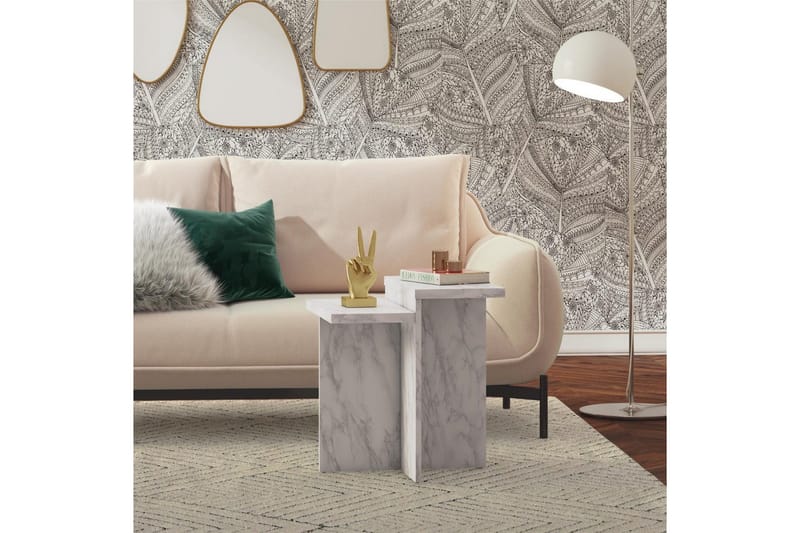 Sivupöytä/Päätypöytä Brielle Valkoinen marmori - Valkoinen marmori - Huonekalut - Pöytä & ruokailuryhmä - Apupöytä & sivupöytä - Lamppupöytä