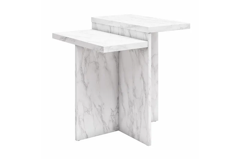 Sivupöytä/Päätypöytä Brielle Valkoinen marmori, Valkoinen marmori