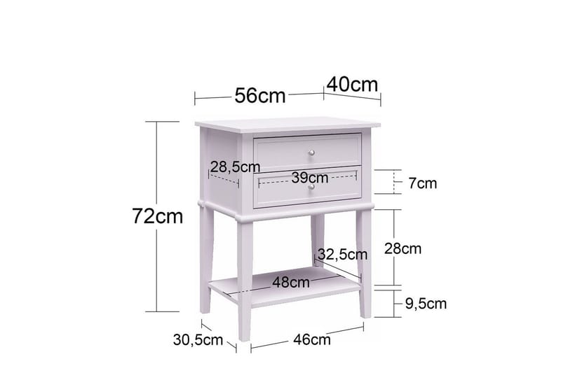 Sivupöytä/Päätypöytä Franklin Sininen - Sininen - Huonekalut - Pöytä & ruokailuryhmä - Apupöytä & sivupöytä - Lamppupöytä