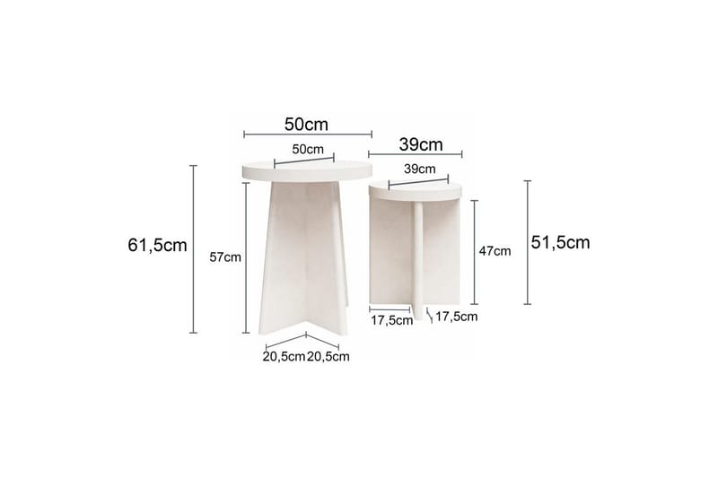 Sivupöytä/Päätypöytä Liam-setti - Huonekalut - Pöytä & ruokailuryhmä - Apupöytä & sivupöytä - Lamppupöytä