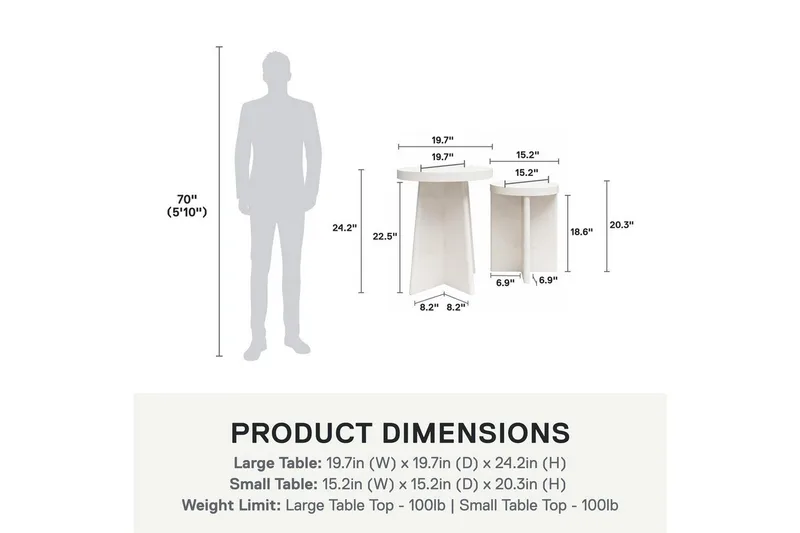 Sivupöytä/Päätypöytä Liam-setti - Huonekalut - Pöytä & ruokailuryhmä - Apupöytä & sivupöytä - Lamppupöytä