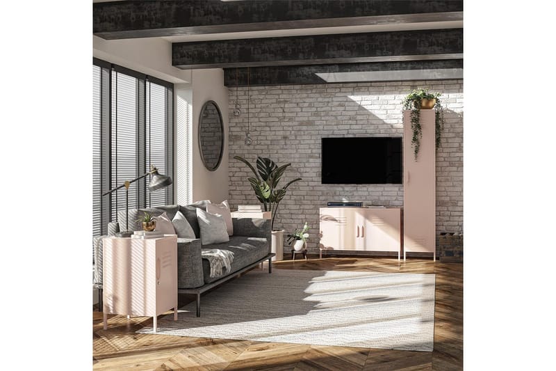 Sivupöytä/Päätypöytä Mission District Vaaleanpunainen - Vaaleanpunainen - Huonekalut - Pöytä & ruokailuryhmä - Apupöytä & sivupöytä - Lamppupöytä