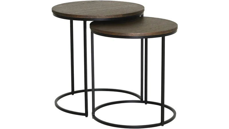 Sivupöytäsetti Kapelvej pyöreä 49/45 cm, Ruskea