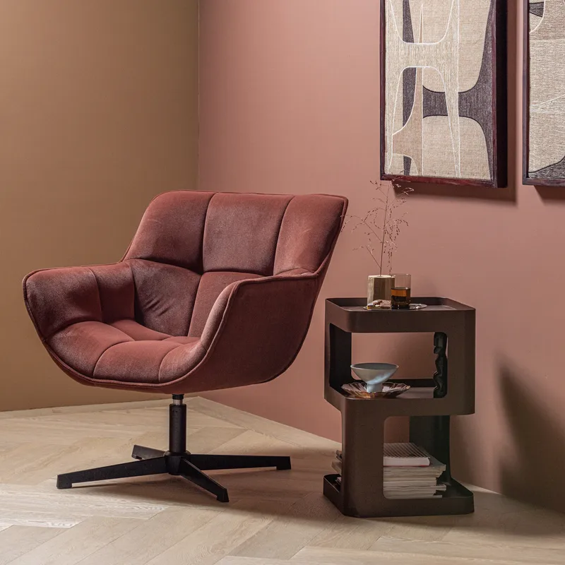 Sivupöytä/Yöpöytä Riv 35 cm, Lila/Ruskea