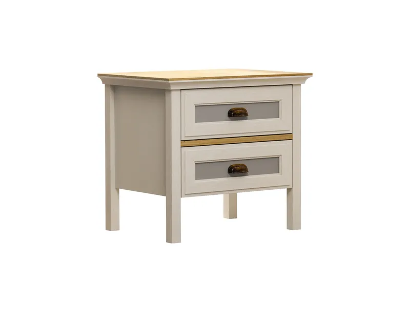 Solena Yöpöytä 60 cm, Kerma, tammi, harmaa