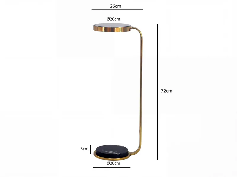 Solren pyöreä sivupöytä 72 cm metallia marmoritason kanssa - musta kulta - Huonekalut - Pöytä & ruokailuryhmä - Apupöytä & sivupöytä - Tarjotinpöytä & pikkupöytä