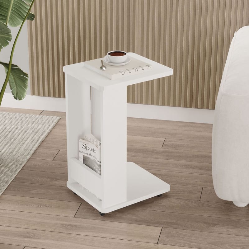 Solven sivupöytä 32x42x55 cm - Valkoinen - Huonekalut - Pöytä & ruokailuryhmä - Apupöytä & sivupöytä - Tarjotinpöytä & pikkupöytä