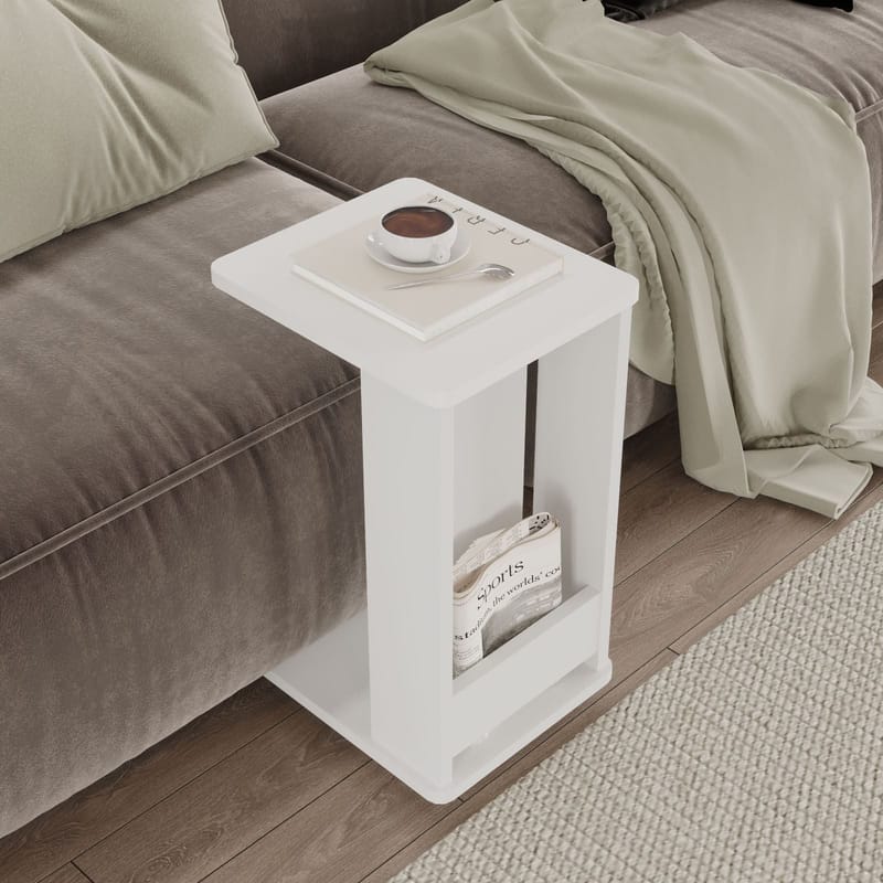 Solven sivupöytä 32x42x55 cm - Valkoinen - Huonekalut - Pöytä & ruokailuryhmä - Apupöytä & sivupöytä - Tarjotinpöytä & pikkupöytä