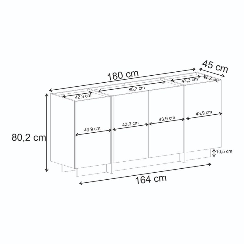 Sorlan Konsolipöytä 180 cm - Milano Walnut - Huonekalut - Pöytä & ruokailuryhmä - Apupöytä & sivupöytä - Eteispöytä