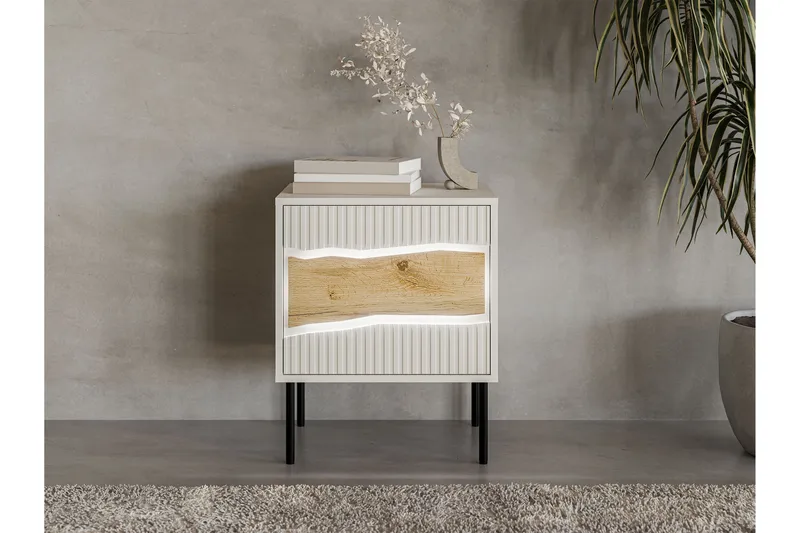 Stintino Yöpöytä 51 cm - Beige/Ruskea - Huonekalut - Pöytä & ruokailuryhmä - Apupöytä & sivupöytä - Yöpöytä