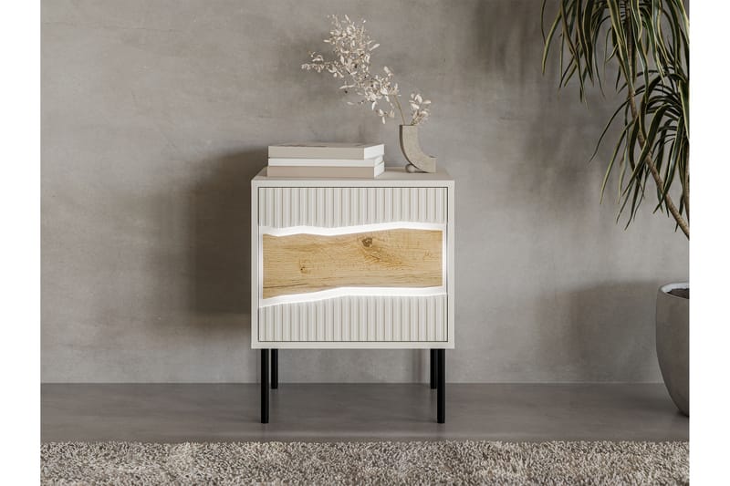 Stintino Yöpöytä 51 cm - Beige/Ruskea - Huonekalut - Pöytä & ruokailuryhmä - Apupöytä & sivupöytä - Yöpöytä