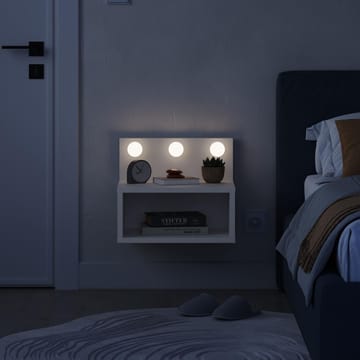 Sumira Seinäkiinnitteinen Yöpöytä 40 cm, Säilytystila Hyllyllä ja LED-valaistuksella - Valkoinen - Huonekalut - Pöytä & ruokailuryhmä - Apupöytä & sivupöytä - Yöpöytä