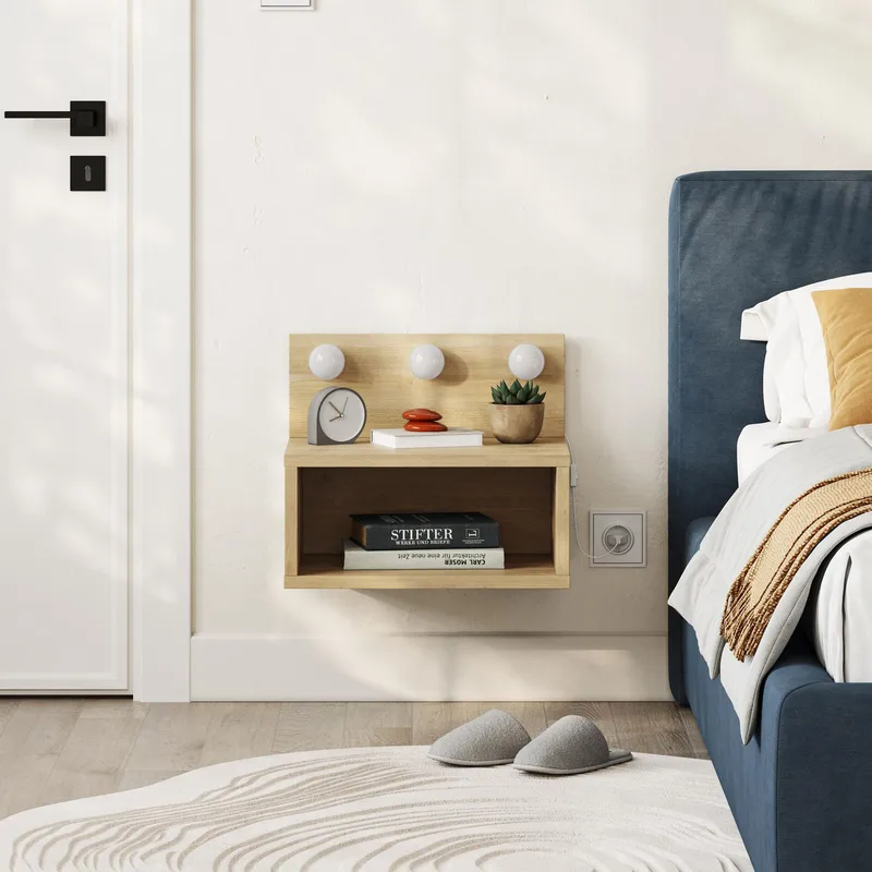 Sumira Yöpöytä 40 cm - Sapphire Oak - Huonekalut - Pöytä & ruokailuryhmä - Apupöytä & sivupöytä - Yöpöytä