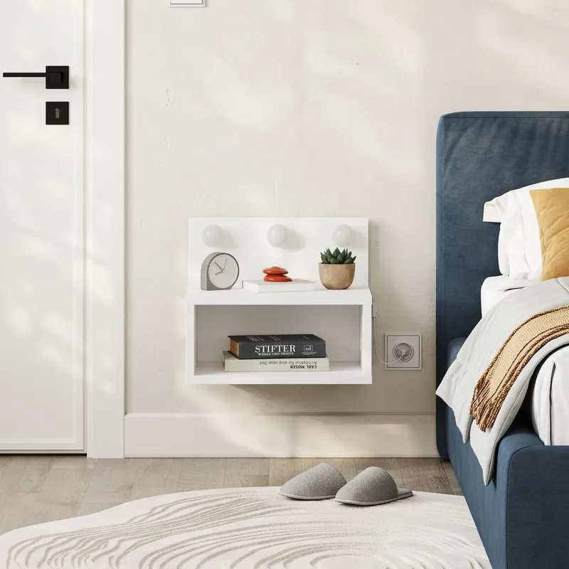 Sumira Yöpöytä 40 cm - Valkoinen - Huonekalut - Pöytä & ruokailuryhmä - Apupöytä & sivupöytä - Yöpöytä