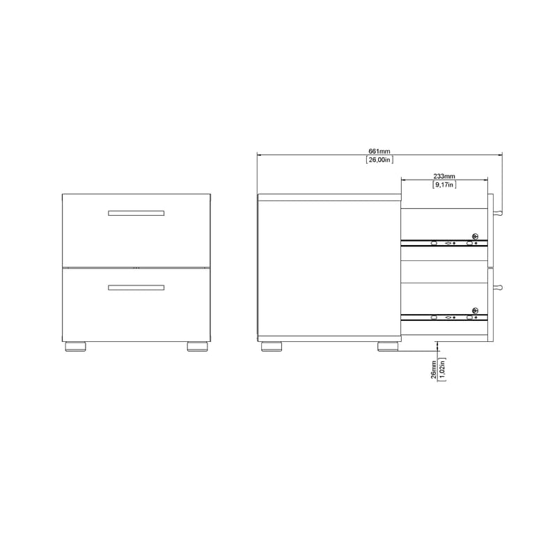 Suntia yöpöytä 2 laatikolla 40x40x42 cm - Huonekalut - Pöytä & ruokailuryhmä - Apupöytä & sivupöytä - Yöpöytä