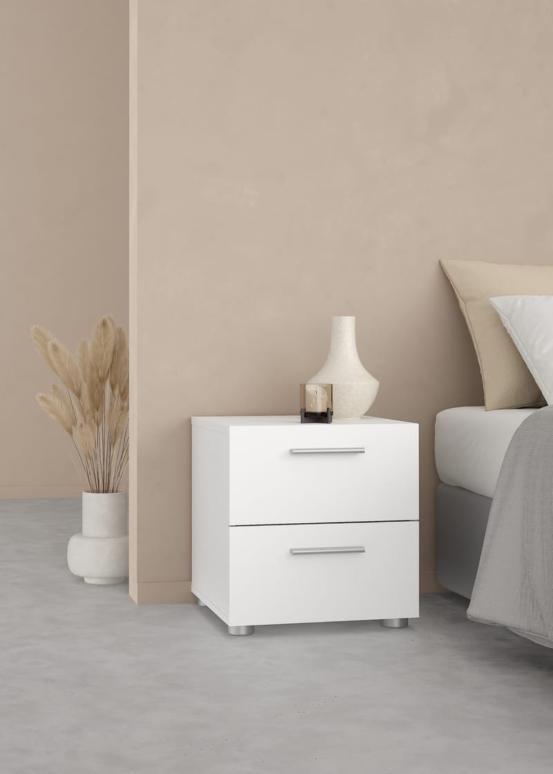 Suntia yöpöytä 2 laatikolla 40x40x42 cm - Huonekalut - Pöytä & ruokailuryhmä - Apupöytä & sivupöytä - Yöpöytä