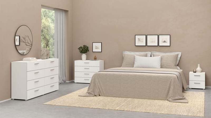 Suntia yöpöytä 2 laatikolla 40x40x42 cm - Huonekalut - Pöytä & ruokailuryhmä - Apupöytä & sivupöytä - Yöpöytä