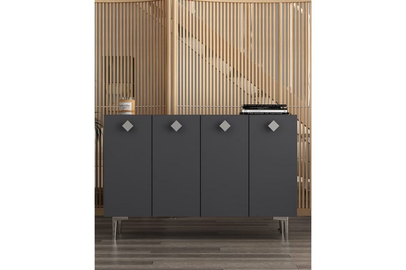 Sylas Konsolipöytä 120x120 cm - Antrasiitti/Hopea - Huonekalut - Pöytä & ruokailuryhmä - Apupöytä & sivupöytä - Konsolipöytä