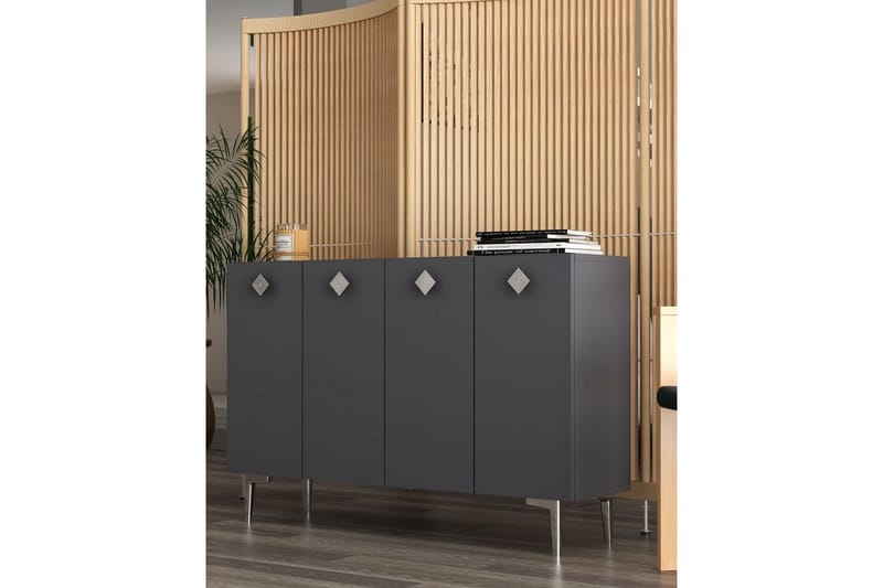 Sylas Konsolipöytä 120x120 cm - Antrasiitti/Hopea - Huonekalut - Pöytä & ruokailuryhmä - Apupöytä & sivupöytä - Konsolipöytä