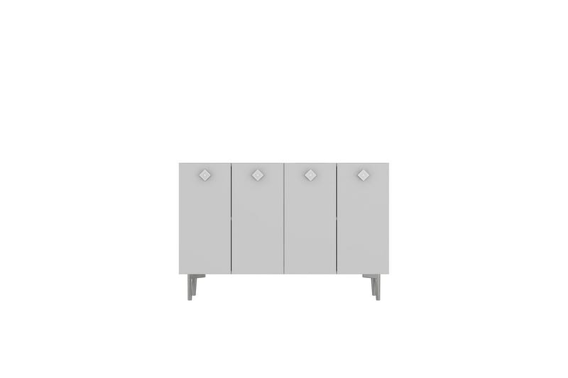 Sylas Konsolipöytä 120x120 cm - Valkoinen/Hopea - Huonekalut - Pöytä & ruokailuryhmä - Apupöytä & sivupöytä - Konsolipöytä