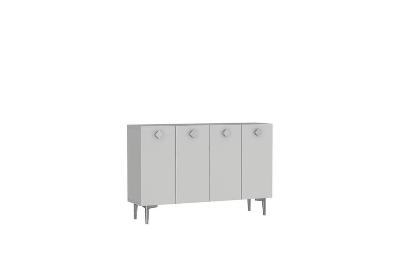 Sylas Konsolipöytä 120x120 cm - Valkoinen/Hopea - Huonekalut - Pöytä & ruokailuryhmä - Apupöytä & sivupöytä - Konsolipöytä