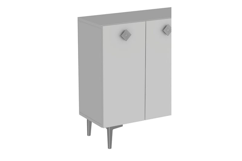 Sylas Konsolipöytä 120x120 cm - Valkoinen/Hopea - Huonekalut - Pöytä & ruokailuryhmä - Apupöytä & sivupöytä - Konsolipöytä