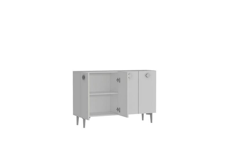 Sylas Konsolipöytä 120x120 cm - Valkoinen/Hopea - Huonekalut - Pöytä & ruokailuryhmä - Apupöytä & sivupöytä - Konsolipöytä