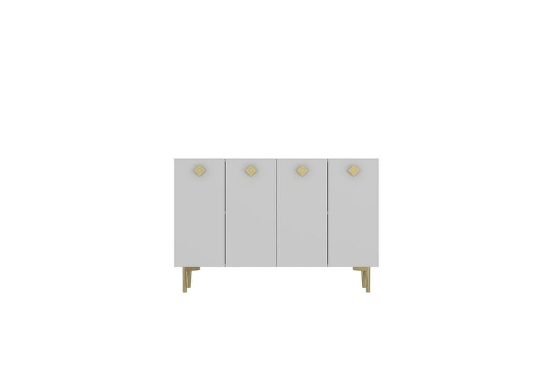 Sylas Konsolipöytä 120x120 cm - Valkoinen/Kulta - Huonekalut - Pöytä & ruokailuryhmä - Apupöytä & sivupöytä - Konsolipöytä