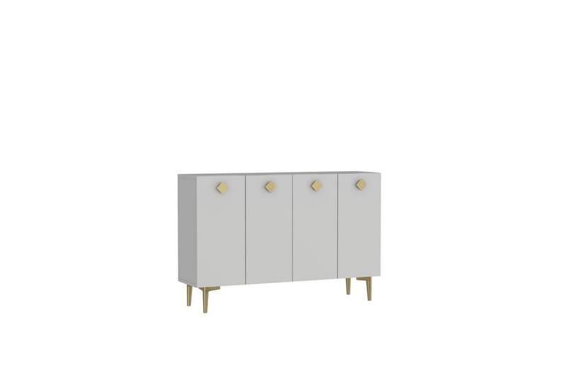 Sylas Konsolipöytä 120x120 cm - Valkoinen/Kulta - Huonekalut - Pöytä & ruokailuryhmä - Apupöytä & sivupöytä - Konsolipöytä