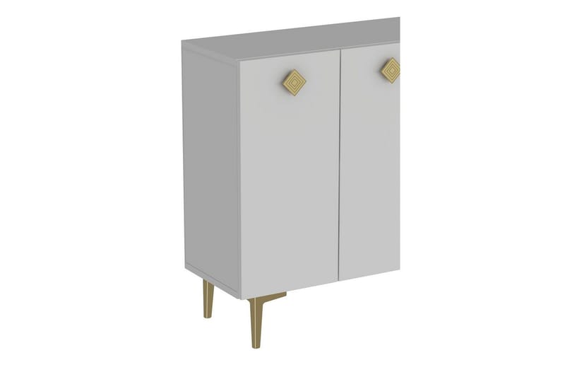 Sylas Konsolipöytä 120x120 cm - Valkoinen/Kulta - Huonekalut - Pöytä & ruokailuryhmä - Apupöytä & sivupöytä - Konsolipöytä