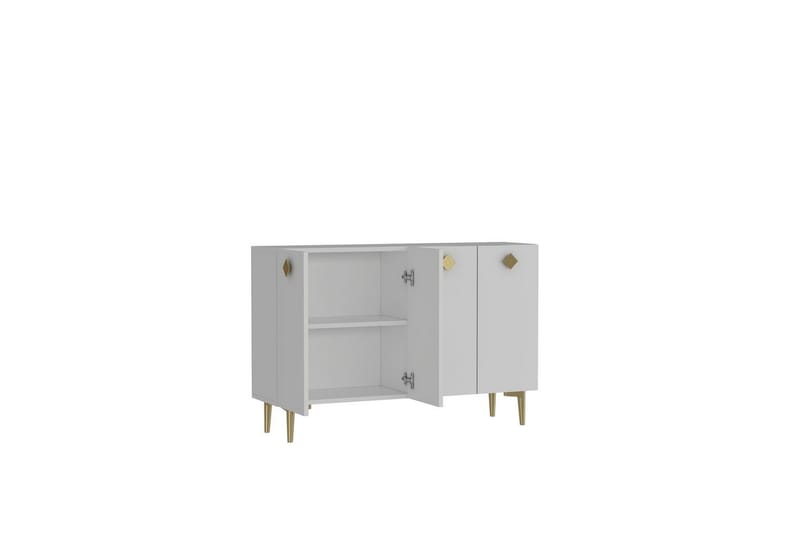 Sylas Konsolipöytä 120x120 cm - Valkoinen/Kulta - Huonekalut - Pöytä & ruokailuryhmä - Apupöytä & sivupöytä - Konsolipöytä