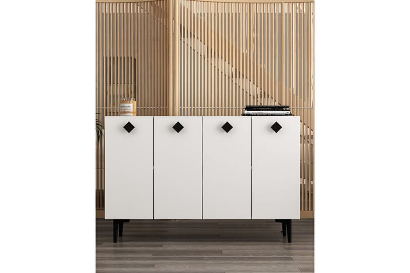 Sylas Konsolipöytä 120x120 cm - Valkoinen/Musta - Huonekalut - Pöytä & ruokailuryhmä - Apupöytä & sivupöytä - Konsolipöytä